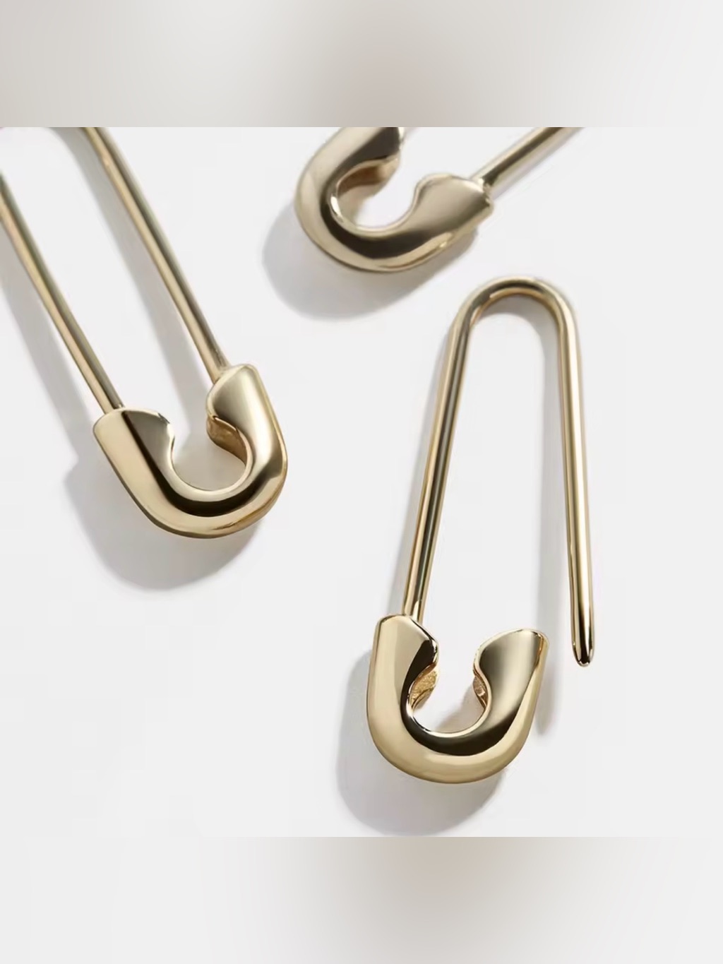 New Pins! Gold Contemporary U-Shaped Drop Pin Earrings